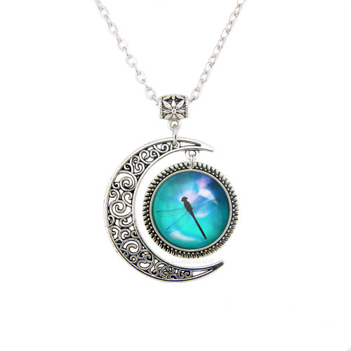 Moon Pendants Dragonfly Vintage Style Pendant Dragonfly Necklace Insects Necklace Jewelry 20