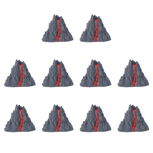 NUOBESTY 10pcs Volcano Toy Volcanic Eruption Model Simulation Volcano Figurine Ornament for Children Kid Aquarium Fairy Garden Landscape Decoration