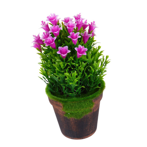 ABOOFAN Artificial Plant Pot Mini Potted Bonsai Fake Plant Potted Fake Plants Vintage Fake Flower Plant Fake Flower Bonsai Small Artificial Plant Purple Office Eucalyptus Flowers Plastic