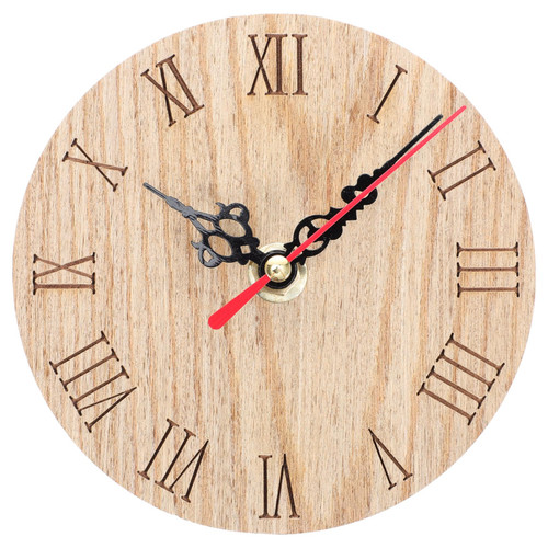 Abaodam Small Clock Bedroom Wall Clock Round Wall Hanging Home Clock Decor Modern Wall Clock Wall Hanging Clock Rustic Clock Decorative Round Clock Sports Metal Office Wooden Clock