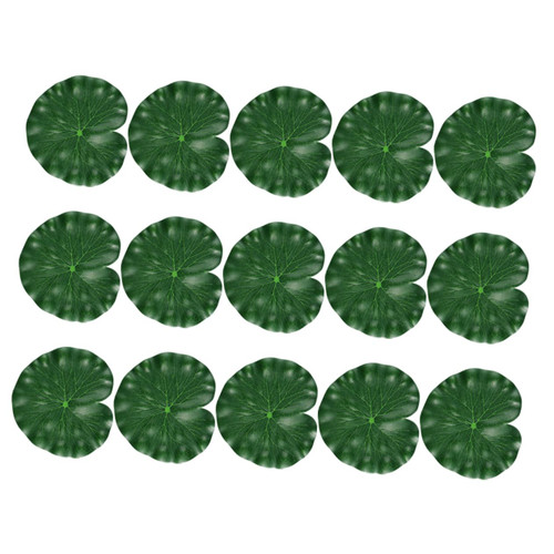 Amosfun 15pcs Simulated Lotus Leaf Artificial Floating Leaves Aquarium Leaf Artificial Lily Pads Leaves Foliage Pond Decor Foam Leaf Lilly Pads Pool Water Lotus Water Lily Eva