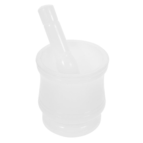 FUOYLOO Garlic Crusher 1 Set Pestle and Mortar Pesto Masher Crusher Grinding Bowl Mortar Mortar Garlic Mortar Pestle Setting Mortar Bowl Pp Chili White Manual Mortar Pestle Small
