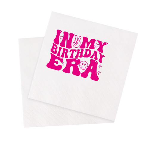 VOWFOO Retro Vintage Groovy In My Birthday Era Birthday Cocktail Napkins Party Beverage Bar Disposable Paper Napkins for Her Girl Women 50Pcs 4.5 x 4.5 2-ply (In My Birthday Era) VOWFOO Retro Vintage Groovy In My Birthday Era Birthday Cocktail Napkins Party Beverage Bar Disposable Paper Napkins for Her Girl Women 50Pcs 4.5 x 4.5 2-ply (In My Birthday Era)