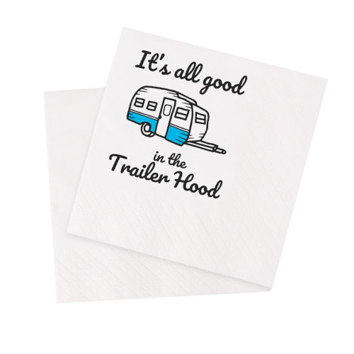 VOWFOO Funny Cocktail Napkins 50Pcs It's All Good in the Trailer Hood Napkins For Backyard BBQ Trailer Park Themed Birthday Family Reunion Outdoor Weddings Camping Trips 5 x 5 2-ply (Trailer Hood) VOWFOO Funny Cocktail Napkins 50Pcs It's All Good in the Trailer Hood Napkins For Backyard BBQ Trailer Park Themed Birthday Family Reunion Outdoor Weddings Camping Trips 5 x 5 2-ply (Trailer Hood)