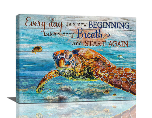 Beynepe Sea Turtle Wall Art Ocean Bathroom Pictures for Farmhouse Decor Inspirational Positive Quotes Rustic Canvas Print Country Painting Modern Framed Home Artwork 16''x12'' Beynepe Sea Turtle Wall Art Ocean Bathroom Pictures for Farmhouse Decor Inspirational Positive Quotes Rustic Canvas Print Country Painting Modern Framed Home Artwork 16''x12''