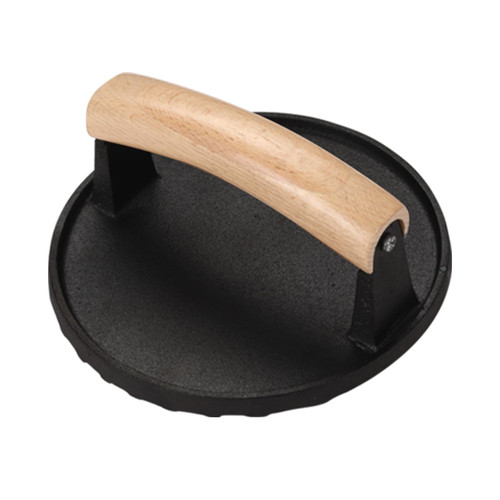 NSIRONS Burger Press, 7" Round Heavy-Duty Cast Iron Smash Bacon Press Meat Steak with Wood Handle for Griddle, Sandwich, Burgers, Non-Stick Bacon Press NSIRONS Burger Press, 7" Round Heavy-Duty Cast Iron Smash Bacon Press Meat Steak with Wood Handle for Griddle, Sandwich, Burgers, Non-Stick Bacon Press