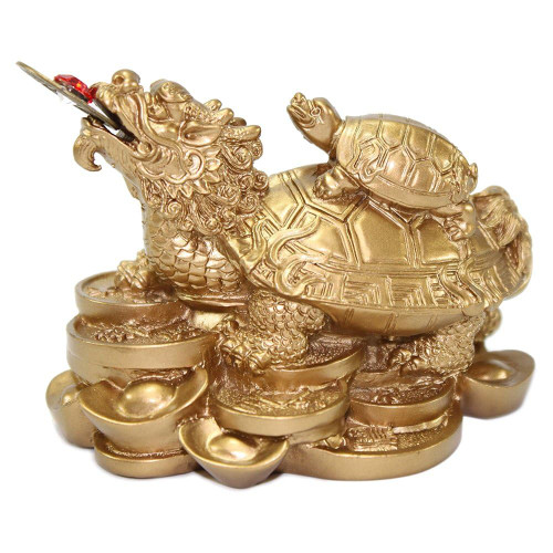 USAMJTABLE Feng Shui Gold Dragon Turtle Wealth Protection Statue Figurine Housewarming Congratulatory Paperweights Gift Home Decor USAMJTABLE Feng Shui Gold Dragon Turtle Wealth Protection Statue Figurine Housewarming Congratulatory Paperweights Gift Home Decor