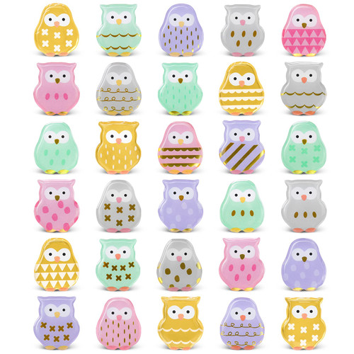 MORCART 30PCS Owl Magnets, Fridge Magnets, Cute Magnets for Refrigerator Locker Whiteboard Decorative Magnetic Board Cabinets Classroom Office Cubicle School