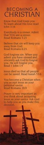 Broadman Holman 466346 Bookmark Becoming A Christian Kjv Crosses