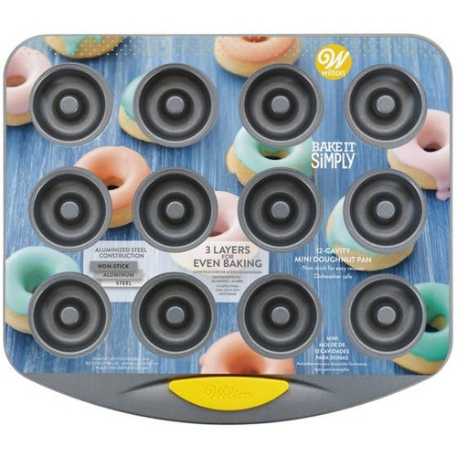 Wilton 12-Cavity Bake It Simply Non-Stick Mini Donut Pan Wilton 12-Cavity Bake It Simply Non-Stick Mini Donut Pan