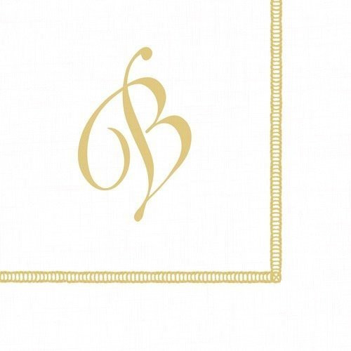 Entertaining with Caspari Monogram Initial B Paper Cocktail Napkins, Pack of 20