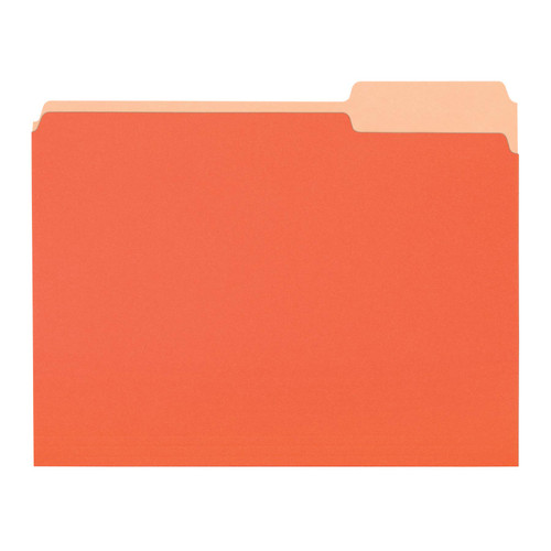 Amazon Basics File Folders, Letter Size, 1/3 Cut Tab, Orange, 36-Pack