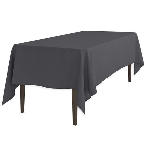 LinenTablecloth 70 X 120 in. Rectangular Polyester Tablecloth Charcoal
