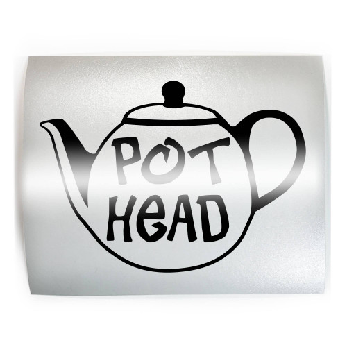 POT HEAD Funny Teapot Tea - PICK COLOR & SIZE - Vinyl Decal Sticker B