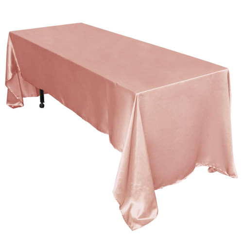 Efavormart 60x126 Rectangle Dusty Rose Wholesale Satin Tablecloth Banquet Linen Wedding Party Restaurant Tablecloth