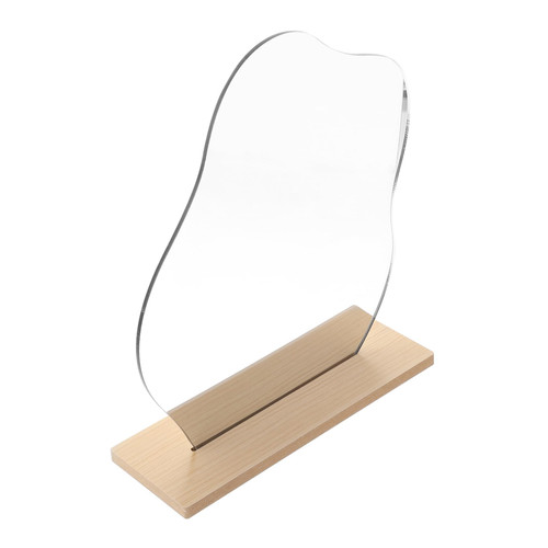 Gogogmee 1pc Irregular Mirror Desktop Makeup Mirror Standing Makeup Mirror Irregular Vanity Mirror Wood Table Mirror Vintage Acrylic Table Desktop Mirror Miss Wooden Dressing Table Portable