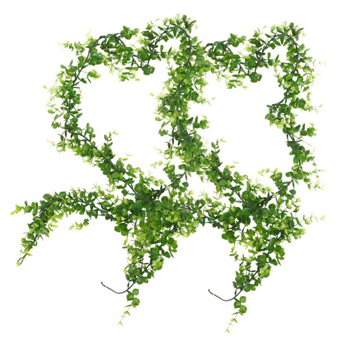 Didiseaon 2pcs Eucalyptus Cane Faux Eucalyptus Garland Flower Vines Fake Leaves Artificial Silver Leaves Artificial Eucalyptus Vines Garland Decor Grass and Vines Plastic Hanging