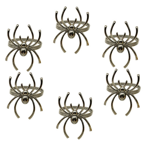 MAGICLULU 6 Pcs Halloween Napkins Spider Napkin Buckle Napkin Ring Holders Halloween Table Decoration Ghost Decor Napkin Ring for Restaurant Adornos para Mesa De Metal Dining Table