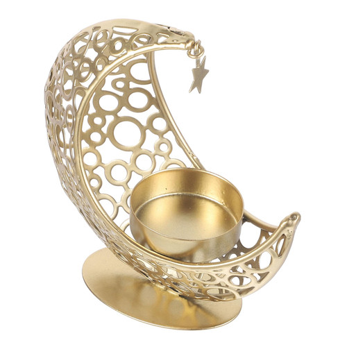 GOOHOCHY Candlestick Ornament Moon Shape Candle Holder Tabletop Candle Holder Votive Candle Holders Candlesticks Tea Lights Candle Holders for Tea Candles Iron Middle East Bracket