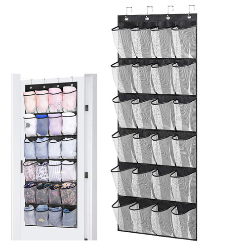 ZHOUBINGBING Over Door Shoe Storage 24 Mesh Pockets Over the Door Organiser for Shoes for Bedroom, Living Room, Bathroom Hanging Shelves ZHOUBINGBING Over Door Shoe Storage 24 Mesh Pockets Over the Door Organiser for Shoes for Bedroom, Living Room, Bathroom Hanging Shelves