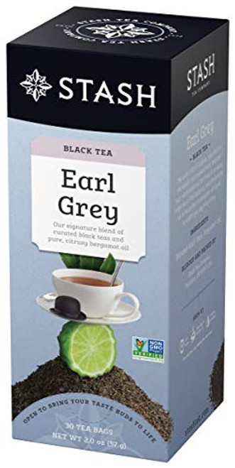 Stash Tea Earl Grey Black Tea, 30 Count Tea Bags in Foil (Pack of 6) Full Caffeine Tea, Black Tea with Bergamot, Enjoy Hot or Iced Stash Tea Earl Grey Black Tea, 30 Count Tea Bags in Foil (Pack of 6) Full Caffeine Tea, Black Tea with Bergamot, Enjoy Hot or Iced