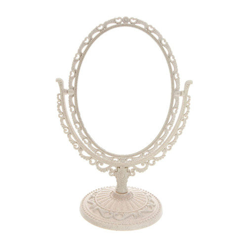 MERRYHAPY Desktop Mirror Swivel Desk Round Makeup Mirror Tabletop Swivel Vanity Makeup Mirror Rotating Desk Vanity Light Mirror Dresser Mirror Travel Standing Mirror Double Sided