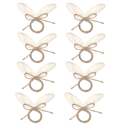 Bunny Napkin Rings Set of 8, Easter Bunny Ear Serviette Ringss Holder Napkin Buckle, Easter Napkin Rings Bunny Ear Napkin Ringss for Easter Table Decor for Springs Dinner Table(#2)