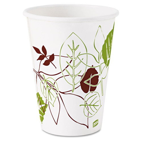Dixie 2342WSPK Hot Cups, Poly Lined, 12oz, 25/PK, Pathways/White