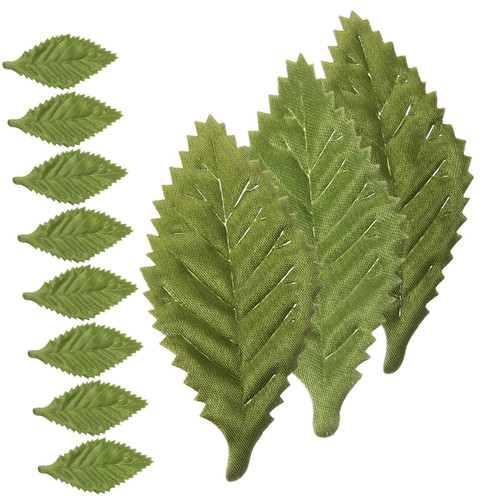 IWOWHERO 200pcs Simulated Flowers and Leaves Artificial Green Leaves Flower Arrangement Leaves Artificial Flower Green Leaves Fake Greenery Green Felt Leave Plant Leaf Silk Flower