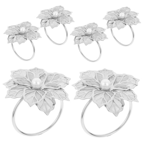 TIDTALEO 6pcs Napkin Ring Napkin Ring Napkin Rings for Party Napkin Clasp Napkin Circle Creative Napkin Buckles Modern Napkin Rings Easter Pearl Dining Table Banquet Towel Ring