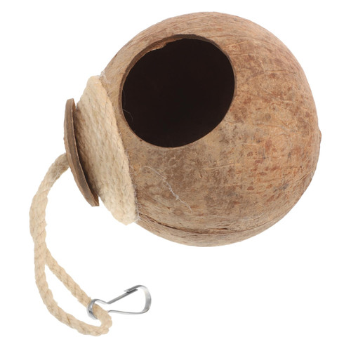 Kisangel Coconut Shell Bird Nest Resting Bird House Parrot Bird Bed Outdoor Bird Swing Breeding Bird Bed Hanging Bird Bed Breeding Nest Parrot Bird House Sleeping Bird House Parrot House