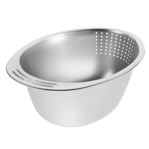 PRETYZOOM Stainless Steel Drain Basin Fruit Washing Bowl Sink Food Strainer Colander Sieve Basket Kitchen Strainer Bowl Filter Metal Colander Stainless Steel Rice Bowl Mesh