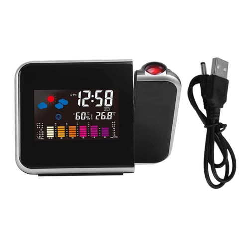 Digital Clock Projector, Digital Projection Clock, Projection Alarm Clock with Led Alarm, with Temperature Humidity Display, Weather Station with Weather Forecast, Snooze, Projector Clock Digital Clock Projector, Digital Projection Clock, Projection Alarm Clock with Led Alarm, with Temperature Humidity Display, Weather Station with Weather Forecast, Snooze, Projector Clock