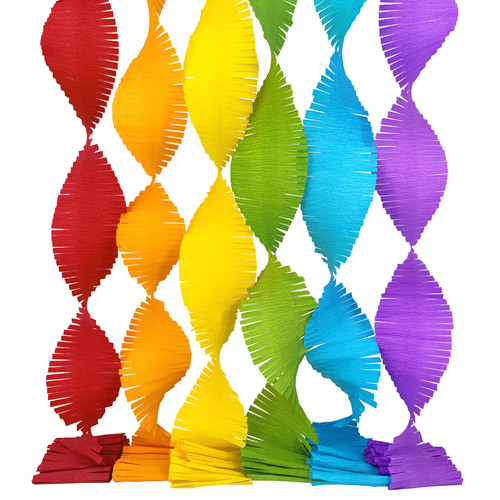 Mybbshower Rainbow Crepe Paper Garland Streamer for Birthday 90 inch Length Unicorn Rainbow Party Supplies Baby Shower Birthday Props Booth Background Mybbshower Rainbow Crepe Paper Garland Streamer for Birthday 90 inch Length Unicorn Rainbow Party Supplies Baby Shower Birthday Props Booth Background