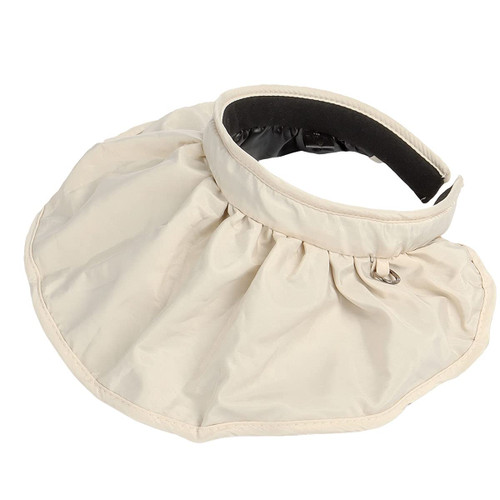 Sun Visor Hat for Women Wide Brim Sun Hat UV Protection Summer Beach Hat Foldable Packable (Beige)