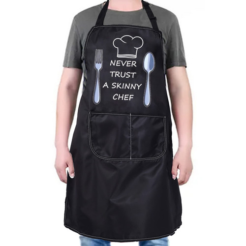 PXTIDY Funny Chef Aprons Never Trust A Skinny Chef Novelty Kitchen Apron Culinary School Gifts Cooking Lover Gifts