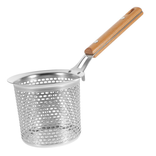 RUNROTOO Stainless Steel Colander Filter Mesh Strainer Home Supplies Stainless Steel Mesh Colander Hot Pot Strainer Stainless Steel Hot Pot Colander Pasta Wood Basket