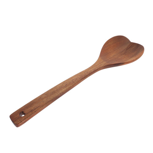 DEARMAMY Long Wooden Spoon Salad Stirring Spoon Soup Ladle Wood s Salad Serving Spoons Salad Spoons Wood Spoon Reusable Salad Spoon Heart Spoon Wooden Handle Kitchen Heart-shaped