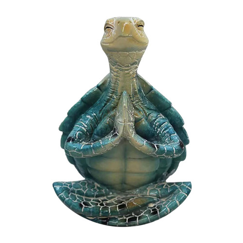 DCQRY Sea Turtle Meditation Home Decor, Sea Turtle Yoga Figurine Turtle Meditating Coastal Beach Home Decor, Sea Turtle Sculptures for Home Office Decorations