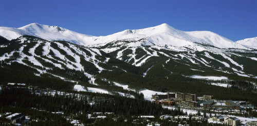 Posterazzi Ski resorts in front of a mountain range Breckenridge Summit County Colorado USA Poster Print, (8 x 10)