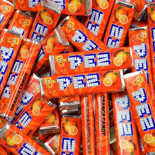 PEZ Candy 35 Pack - Fruit Flavors in Resealable Bags - Kaizen8 (Orange)