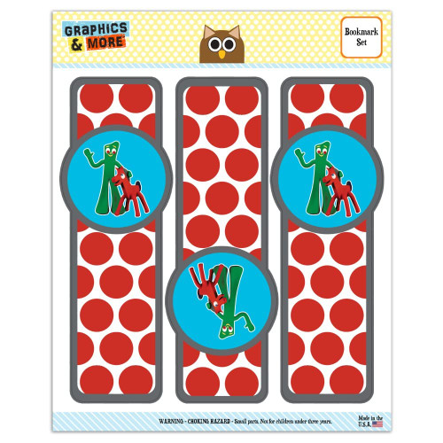 Gumby Pokey Best Friends Clay Art Set of 3 Glossy Laminated Bookmarks