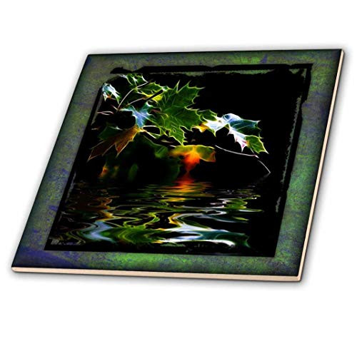 3dRose ct_41289_2 Fractal Leaves-Ceramic Tile, 6-Inch