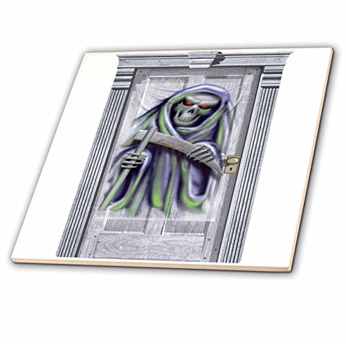 3dRose ct_131227_2 Halloween Grim Reaper Door-Ceramic Tile, 6-Inch