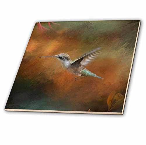 3dRose ct_79486_2 Hummingbird Old Master Fine Art Floral Iii-Ceramic Tile, 6-Inch