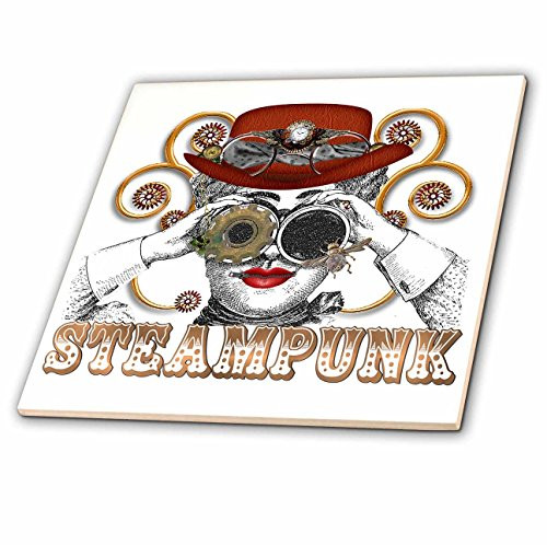 3dRose ct_102669_2 Looking Steampunked Steampunk Collage Art-Ceramic Tile, 6-Inch