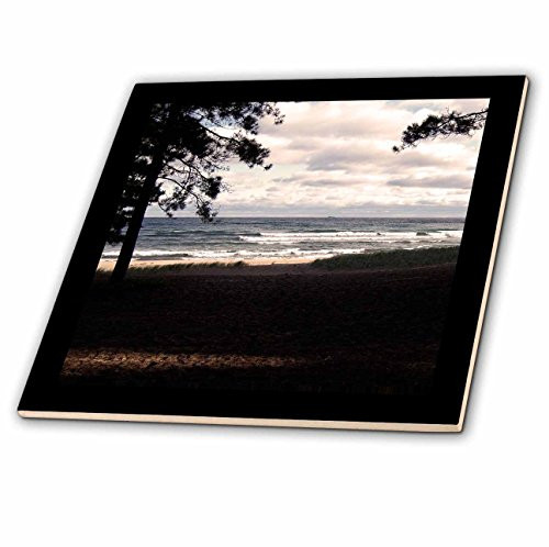 3dRose ct_38576_2 Whitecaps Whitecap Waves Breaking Toward The Shore of a Lake Superior Beach Ceramic Tile, 6-Inch