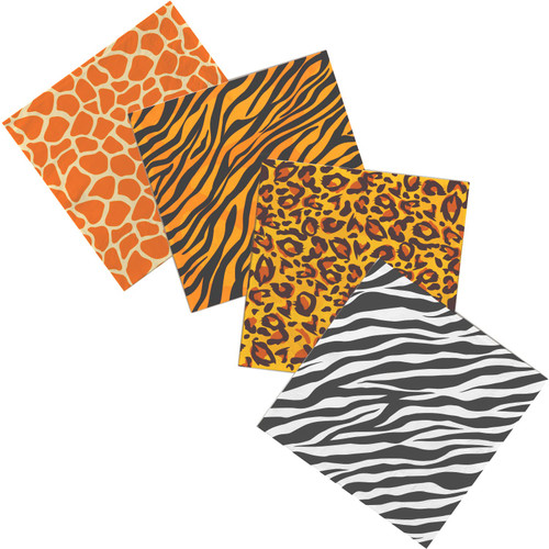 Jungle Safari Animal Print Party Disposable Napkins, Paper Napkins for Birthday Party, Baby Shower and Jungle Safari Themed Party 3 Ply 48 Pack