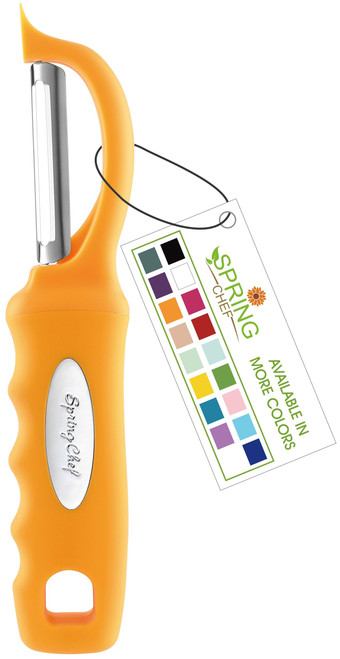 Spring Chef Premium Swivel Vegetable Peeler, Soft Grip Handle and Ultra Sharp Stainless Steel Blades - Perfect Kitchen Peeler For Veggie, Fruit, Potato, Carrot, Apple - Mango Spring Chef Premium Swivel Vegetable Peeler, Soft Grip Handle and Ultra Sharp Stainless Steel Blades - Perfect Kitchen Peeler For Veggie, Fruit, Potato, Carrot, Apple - Mango