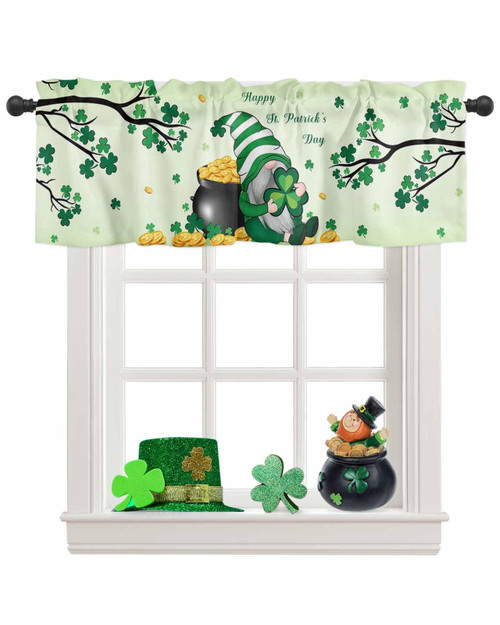 St. Patrick's Day Valance for Windows Green Gnome Curtains Valances Shamrock Tree Lucky Clover Rod Pocket Valance Window Treatments Gold Coin Holiday Curtains for Kitchen Living Room Bedroom 54x18 St. Patrick's Day Valance for Windows Green Gnome Curtains Valances Shamrock Tree Lucky Clover Rod Pocket Valance Window Treatments Gold Coin Holiday Curtains for Kitchen Living Room Bedroom 54x18